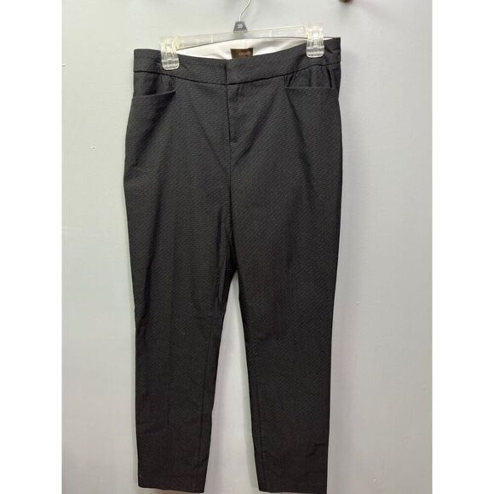 CROSBY Cropped pants womens size 8 black patterned Textured‎